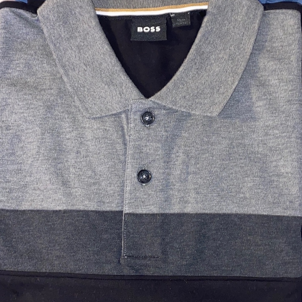 Camisa hombre de cuello tricolor boss